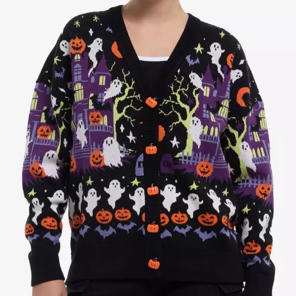 Social Collision Halloween Haunted House Cardigan Hot Topic